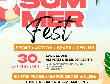 Erlebt einen abwechslungsreichen Tag voller Sport, Bewegung und Gemeinschaft beim HT16 Sommerfest! Freut euch auf zahlreiche Mitmachangebote für Groß und Klein, spannende Sportstationen, Klettern, Tanz- und Kampfsportvorführungen, Fitness-Challenges, ein buntes Bühnenprogramm mit DJ sowie viele weitere Aktionen. Lernt die vielfältigen Sportangebote der HT16 kennen und verbringt gemeinsam mit Familie und Freunden einen aktiven Tag im Sportzentrum Burgstraße und auf dem Platz der Kinderrechte. Der Eintritt ist frei.
