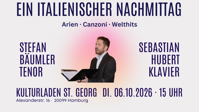 Ein italienischer Nachmittag am Dienstag, 06.10.2026 um 15 Uhr im Kulturladen St. Georg, Eintrittfrei