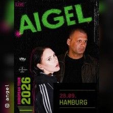 Poster für Aigel European Tour 2026 mit Konzertdatum in Hamburg am 28. September.