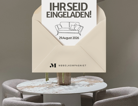 Einladung zur Eröffnung des neuen Møbelkompagniet Showrooms in Altona am 29. August 2026.