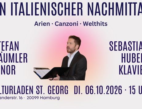 Ein italienischer Nachmittag am Dienstag, 06.10.2026 um 15 Uhr im Kulturladen St. Georg, Eintrittfrei