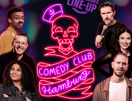 Logo vom Comedy Club Hamburg mit einer Auswahl an Comedians
