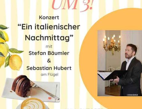 Plakat für ein klassisches Konzert mit Kaffee und Kuchen im Kulturladen St. Georg, Hamburg.