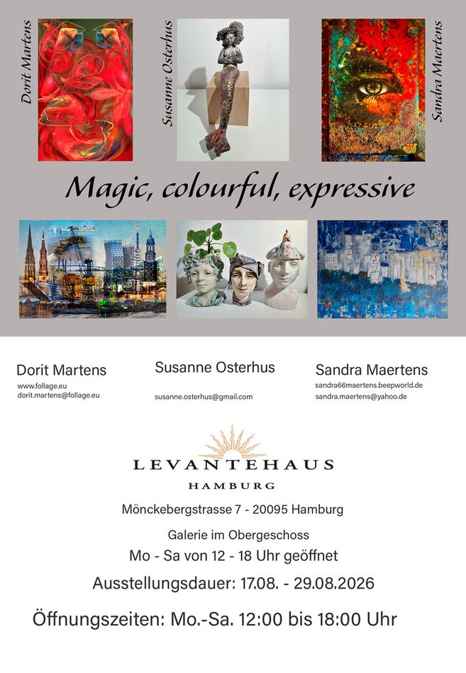 Titel der Ausstellung, 6 Beispielbilder der Ausstellung, Veranstaltungsort und -dauer